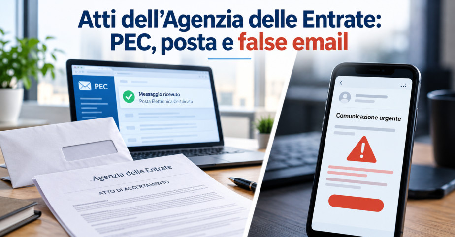 Atti dell'Agenzia delle Entrate: PEC, posta e false email
