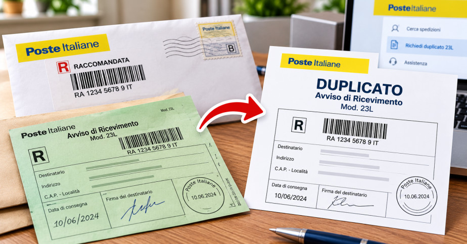 Avviso di ricevimento smarrito: il duplicato del 23L