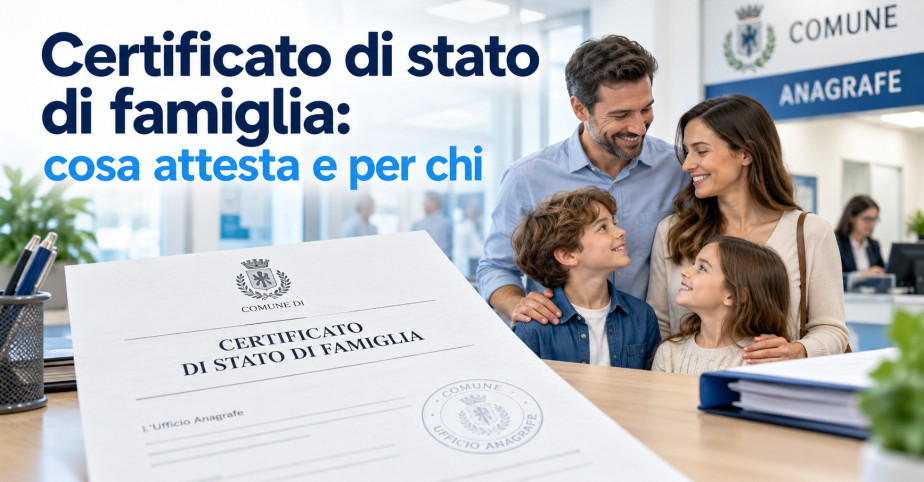 Certificato di stato di famiglia: cosa attesta e per chi