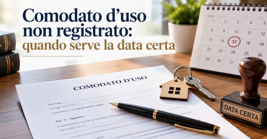 Comodato d'uso non registrato: quando serve la data certa