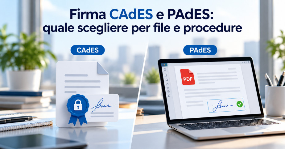 Firma CAdES e PAdES: quale scegliere per file e procedure